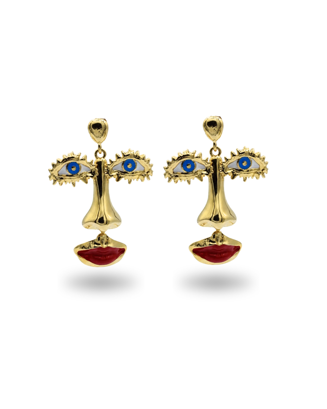 ENAMEL LIPS EARRING