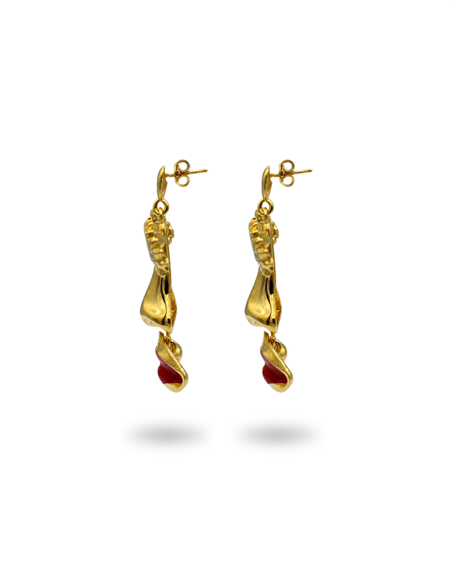 ENAMEL LIPS EARRING